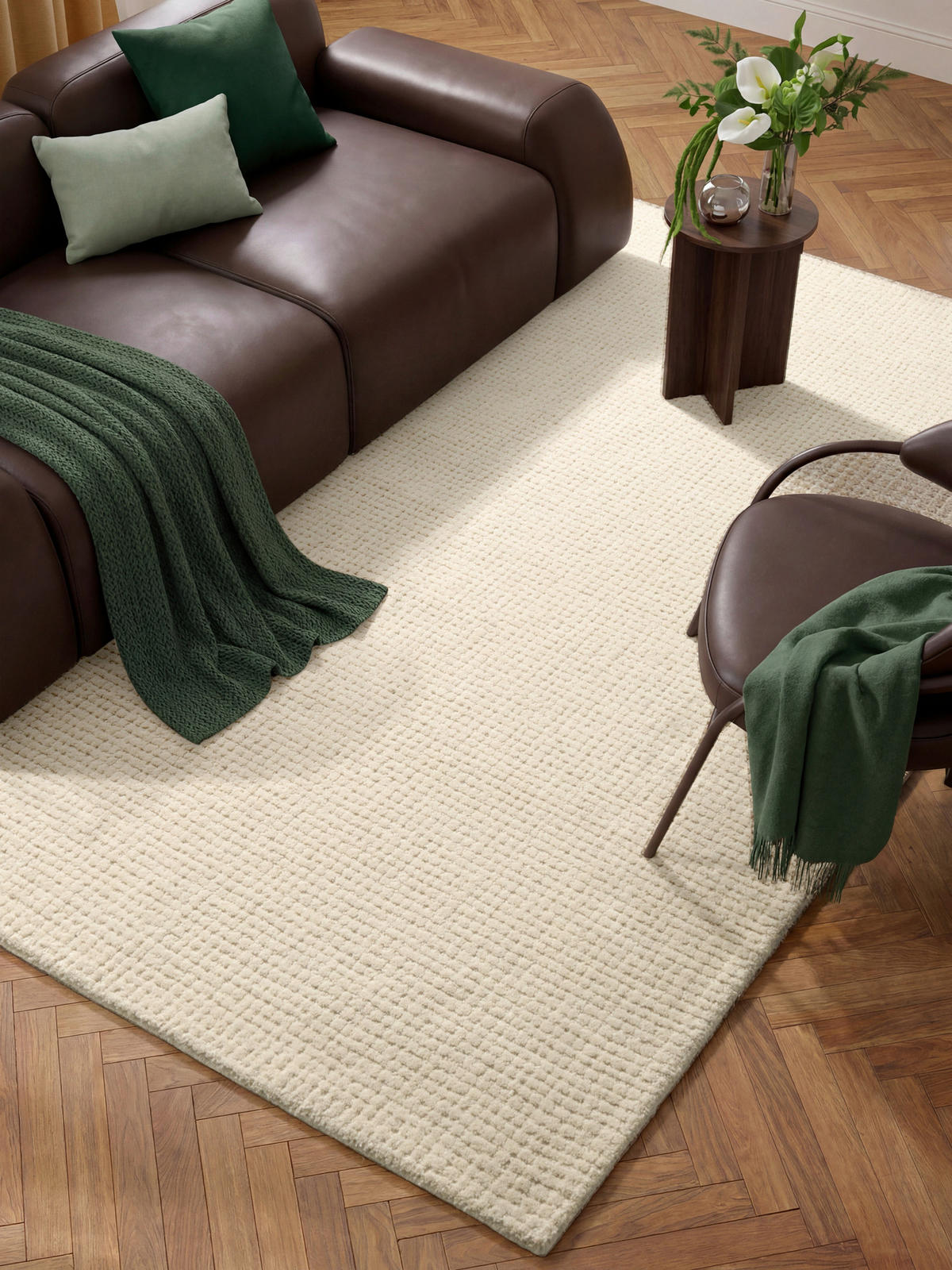 WOLLTEPPICH Wohnzimmer 80/150 cm Eloise Creme rechteckig  - Creme, Basics, Textil (80/150cm) - Hanse Home