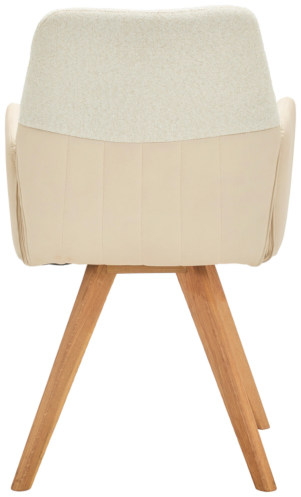 ARMLEHNSTUHL  in Lederlook, Webstoff  - Wildeiche/Beige, KONVENTIONELL, Holz/Textil (57/87/63cm) - Valdera