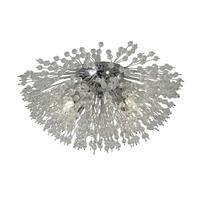 PLAFONIERĂ - străveziu/culoare crom, Basics, sticlă/metal (39/20cm)