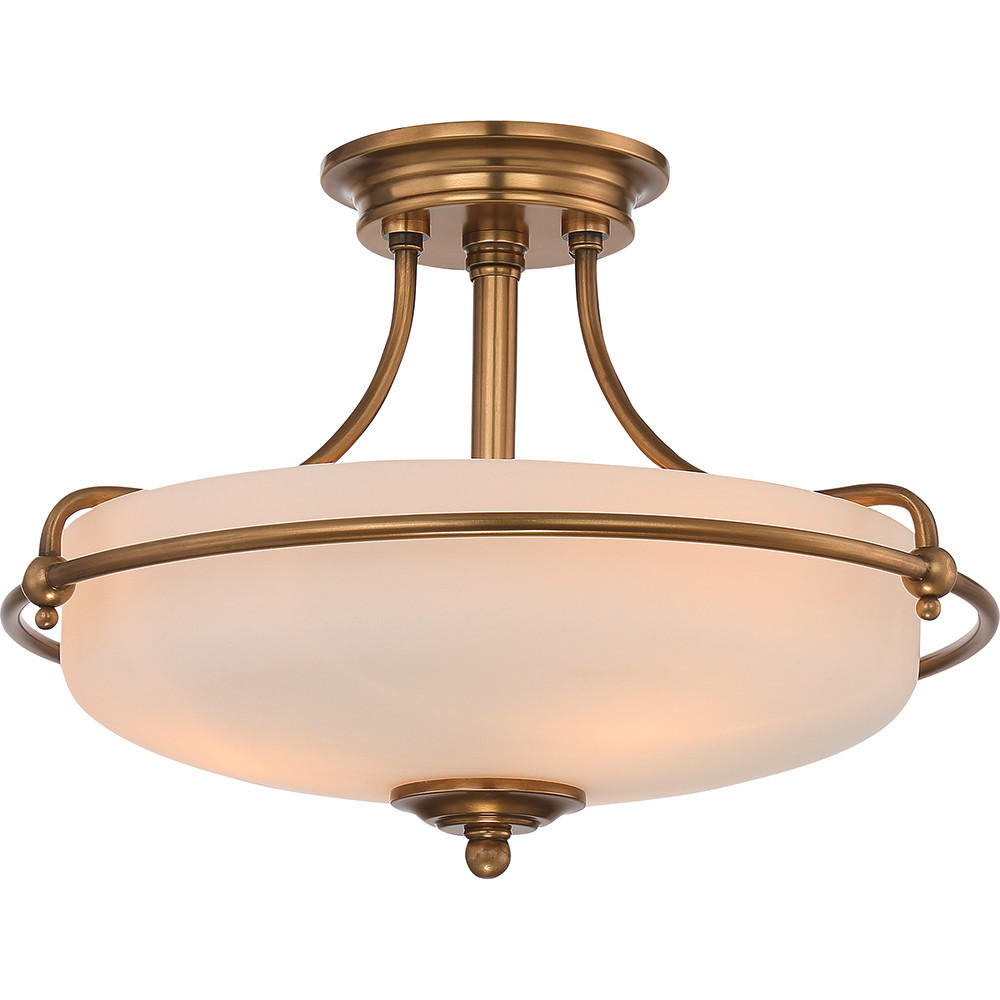 DECKENLEUCHTE Griffin 42.2/30.1 cm   - Messingfarben/Bronzefarben, LIFESTYLE, Glas/Metall (42.2/30.1cm) - Elstead Lighting
