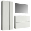 GARDEROBE 3-teilig  in 180/185/33 cm  - Weiss, Design, Glas/Holzwerkstoff (180/185/33cm) - Moderano