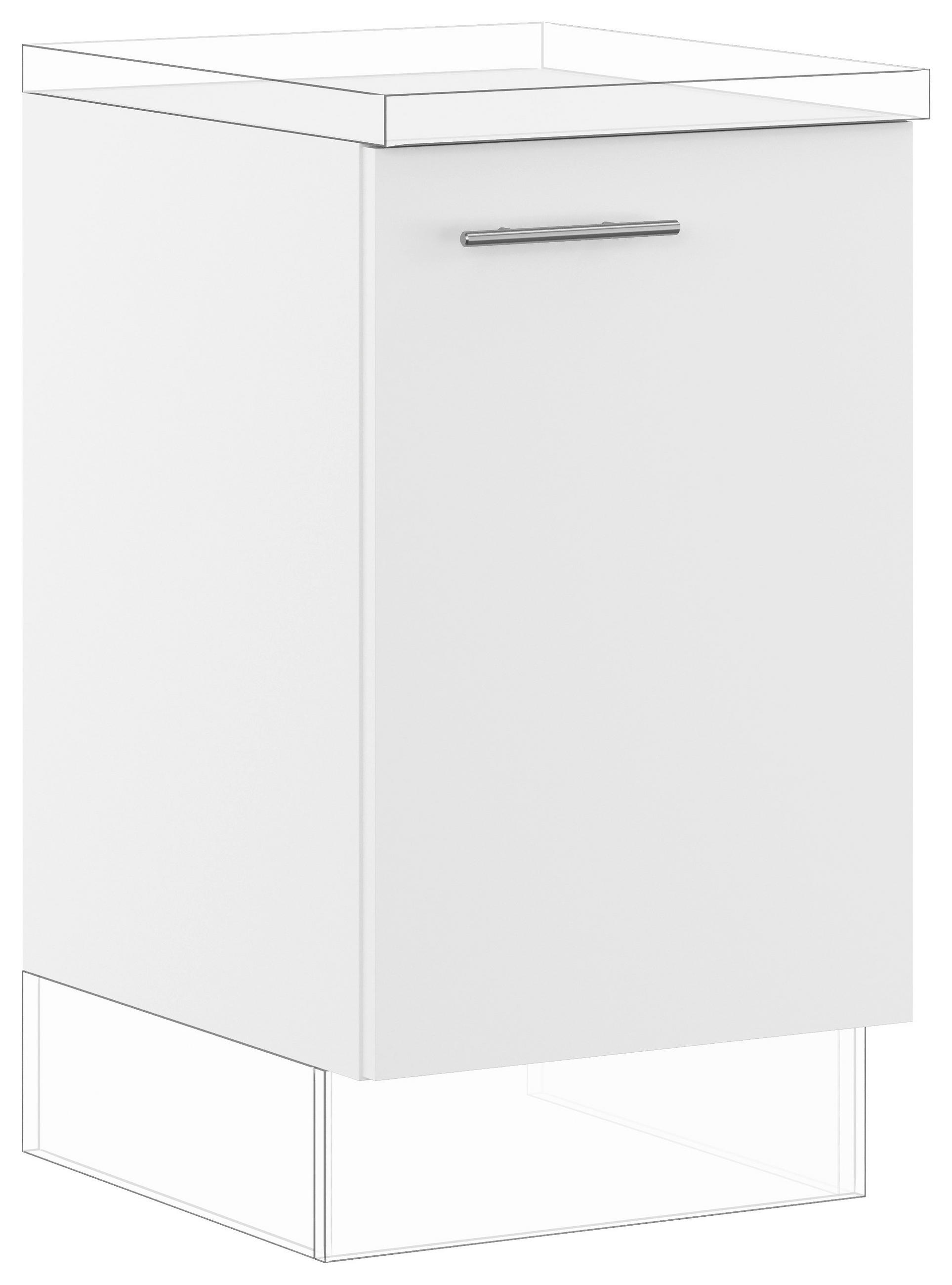 SPÜLENUNTERSCHRANK 50/87,8/57,6 cm  in Weiß  - Edelstahlfarben/Weiß, Basics, Holzwerkstoff/Metall (50/87,8/57,6cm) - Impuls