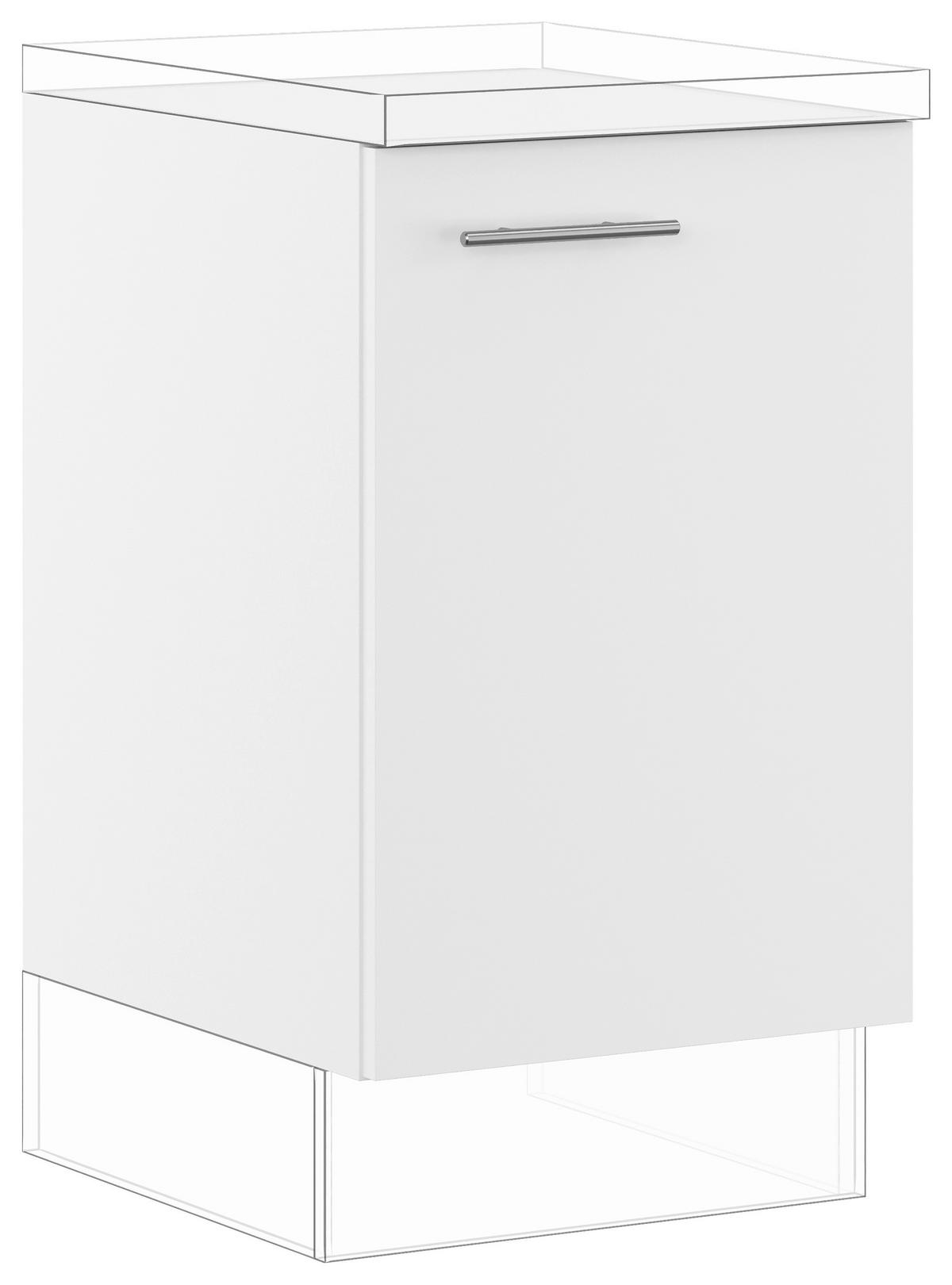 SPÜLENUNTERSCHRANK 50/87,8/57,6 cm  in Weiß  - Edelstahlfarben/Weiß, Basics, Holzwerkstoff/Metall (50/87,8/57,6cm) - Impuls