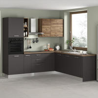 ECKKÜCHE 250/225 cm  in Grau, Walnussfarben  - Walnussfarben/Alufarben, LIFESTYLE, Holzwerkstoff/Kunststoff (250/225cm) - MID.YOU