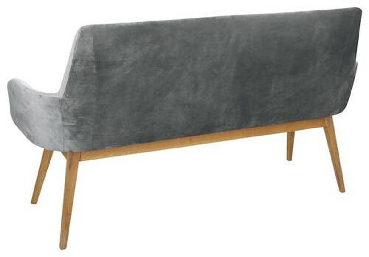 SITZBANK 157/88/62,5 cm Webstoff Eichefarben, Grau Wildeiche vollmassiv  - Eichefarben/Grau, KONVENTIONELL, Holz/Textil (157/88/62,5cm) - Linea Natura