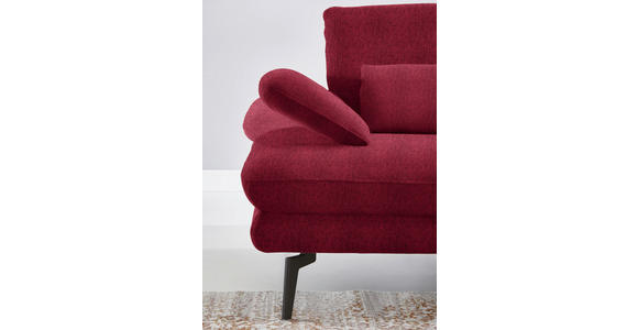 ECKSOFA in Chenille Rot  - Rot/Schwarz, Design, Textil/Metall (310/180cm) - Dieter Knoll