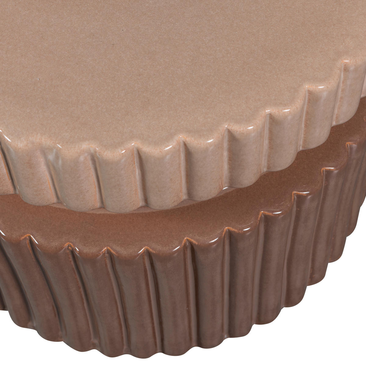 BEISTELLTISCH 48/48/38 cm Braun rund  - Braun, Design, Keramik (48/48/38cm) - Livetastic
