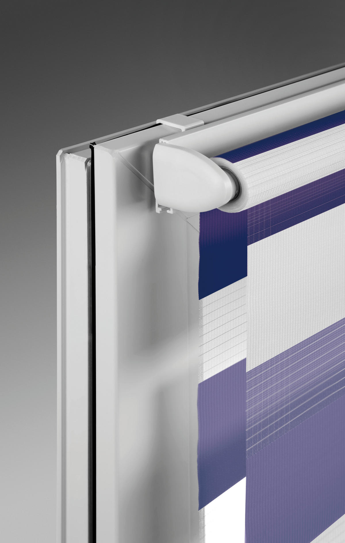 DOPPELROLLO  halbtransparent   60/160 cm   - Violett/Weiß, Basics, Textil (60/160cm)