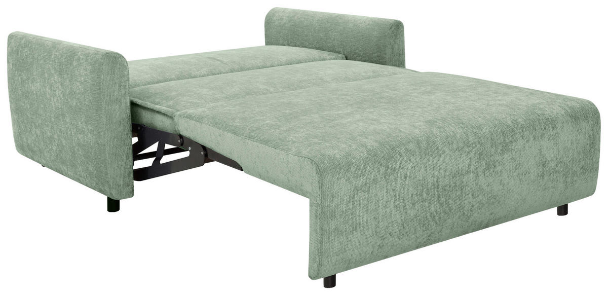 SCHLAFSOFA Chenille Mintgrün  - Schwarz/Mintgrün, KONVENTIONELL, Kunststoff/Textil (161/90/108cm) - Carryhome