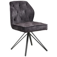 STOL , , vävt tyg  - svart/antracit, Design, metall/textil (50/85/60cm) - Carryhome