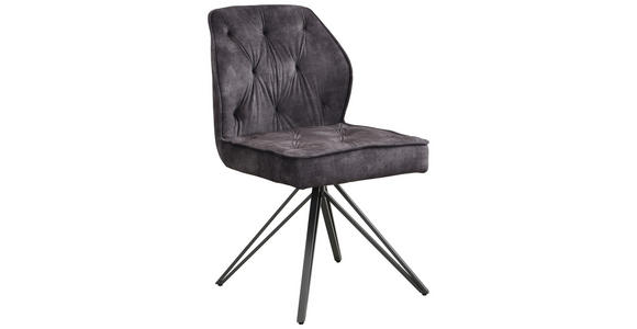 STUHL   Webstoff  Anthrazit, Schwarz  - Anthrazit/Schwarz, Design, Textil/Metall (50/85/60cm) - Carryhome