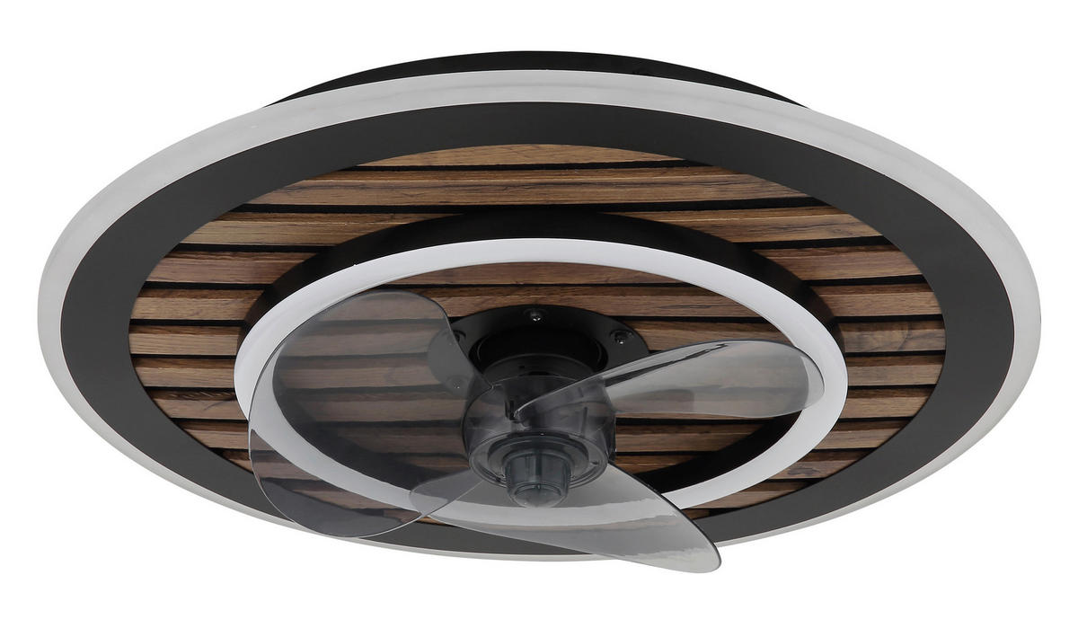 DECKENVENTILATOR - Dunkelbraun/Opal, KONVENTIONELL, Kunststoff/Metall (49/13cm) - Globo