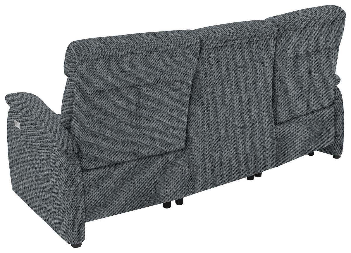 TRAPEZSOFA in Flachgewebe Anthrazit  - Anthrazit/Schwarz, Konventionell, Textil/Metall (219/107/97cm) - Pure Home Comfort