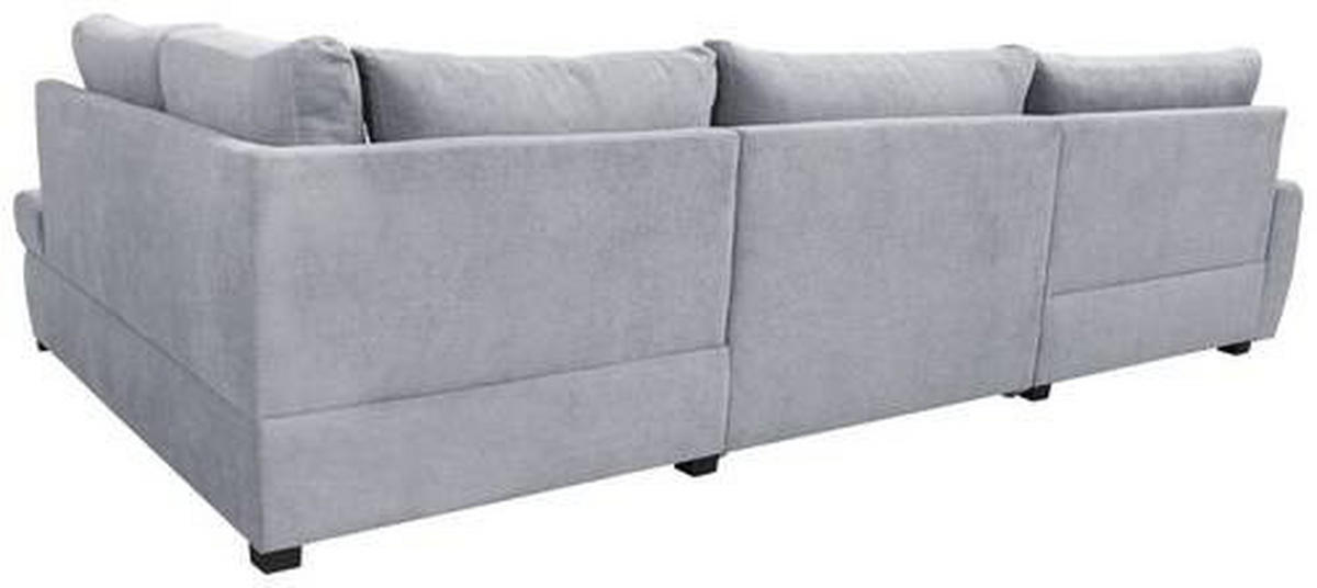 ECKSOFA in Velours Hellgrau  - Chromfarben/Hellgrau, Design, Kunststoff/Textil (174cm) - Livetastic