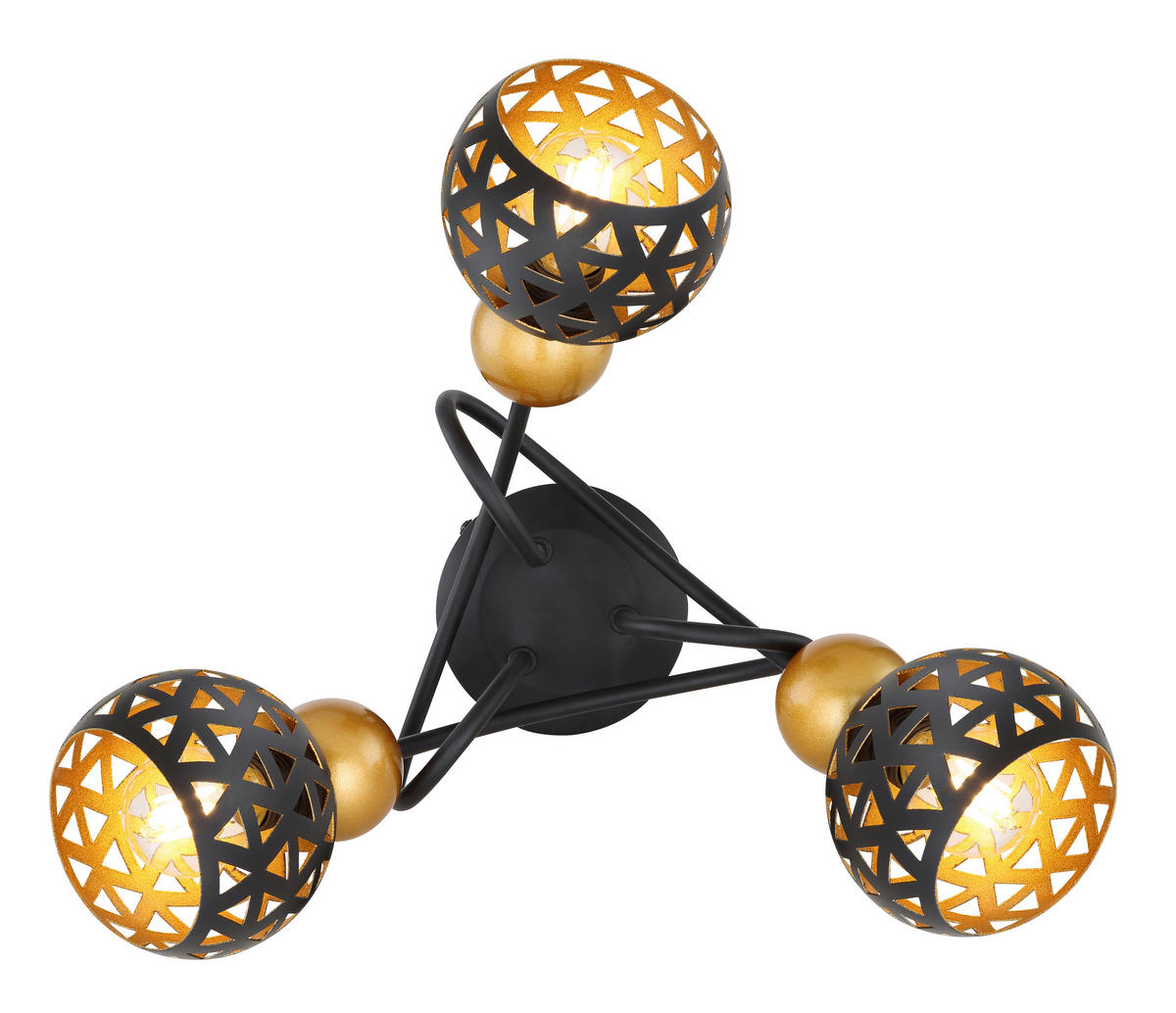 DECKENSTRAHLER - Goldfarben/Schwarz, Basics, Metall (39/20cm) - Globo