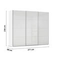 SCHWEBETÜRENSCHRANK 271/236/68 cm 3-türig Weiß  - Alufarben/Weiß, Basics, Glas/Holzwerkstoff (271/236/68cm) - Novel