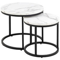 COUCHTISCH rund Schwarz, Weiß  - Schwarz/Weiß, Design, Holzwerkstoff/Metall (45/40/45cm) - MID.YOU