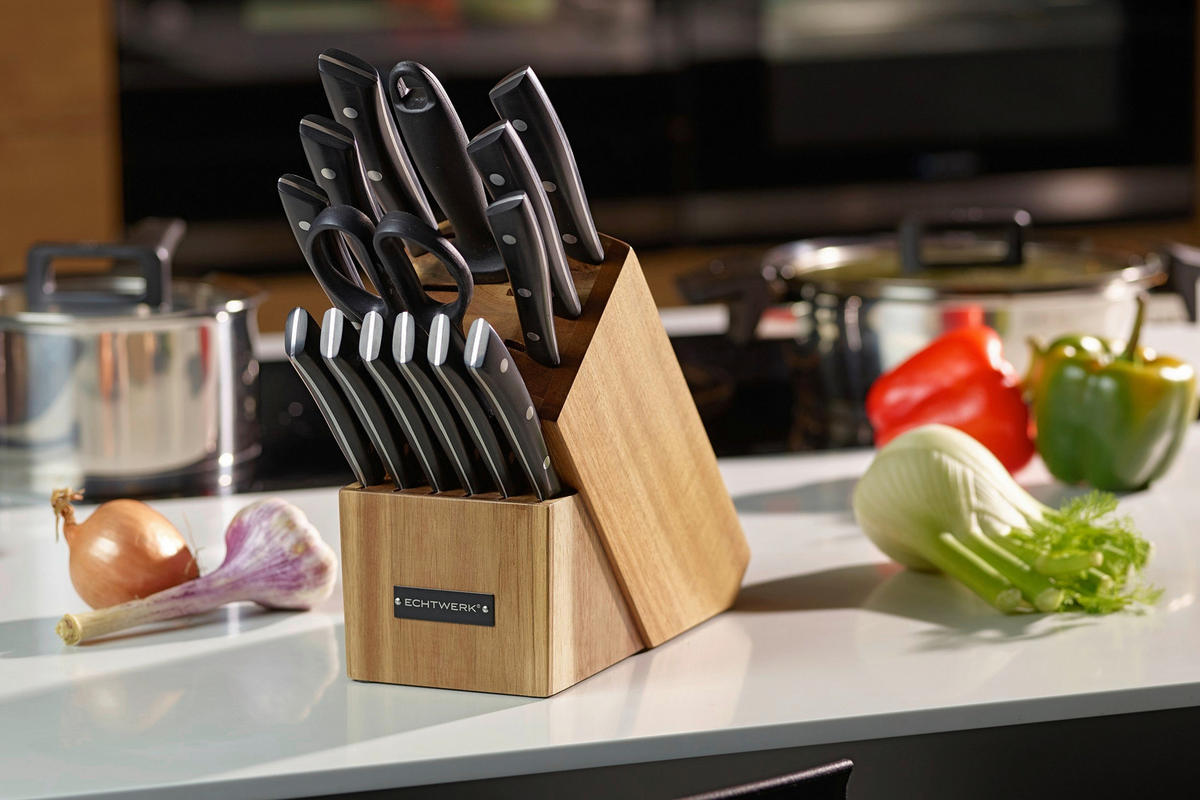 MESSERSET ECHTWERK 15-teilig  - Silberfarben/Schwarz, Trend, Kunststoff/Metall (24,8/13,2/36cm) - Echtwerk