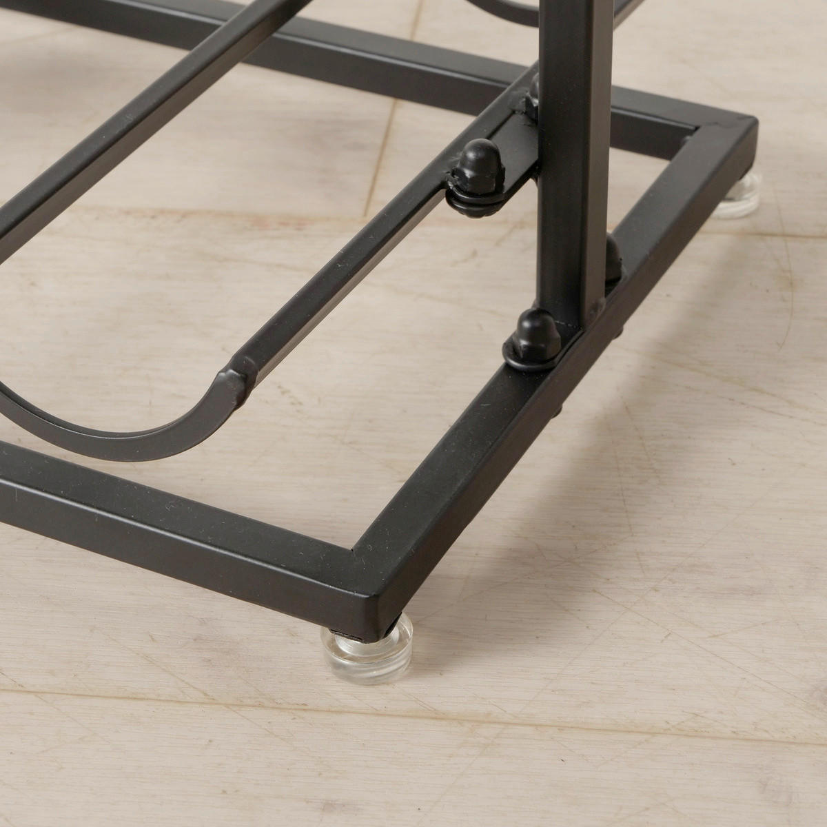 REGÁL NA VÍNO - čierna, Basics, kov (31/22/91cm)