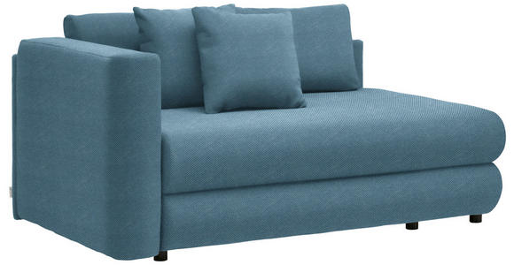 RÉCAMIERE in Flachgewebe Blau - Blau/Schwarz, Design, Kunststoff/Textil (171/71-88/93cm) - Cantus