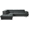 ECKSOFA in Webstoff Graphitfarben  - Schwarz/Graphitfarben, Design, Textil/Metall (223/263cm) - Welnova