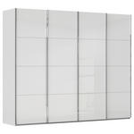 SCHWEBETÜRENSCHRANK 271/223/68 cm 4-türig Grau, Weiß  - Chromfarben/Weiß, Design, Glas/Holzwerkstoff (271/223/68cm) - Novel