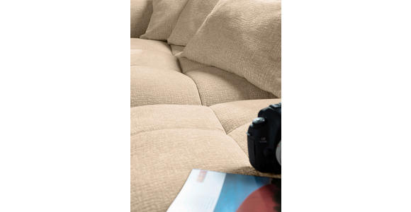 ECKSOFA Schlammfarben Flachgewebe  - Schlammfarben/Schwarz, KONVENTIONELL, Kunststoff/Textil (170/280cm) - Carryhome
