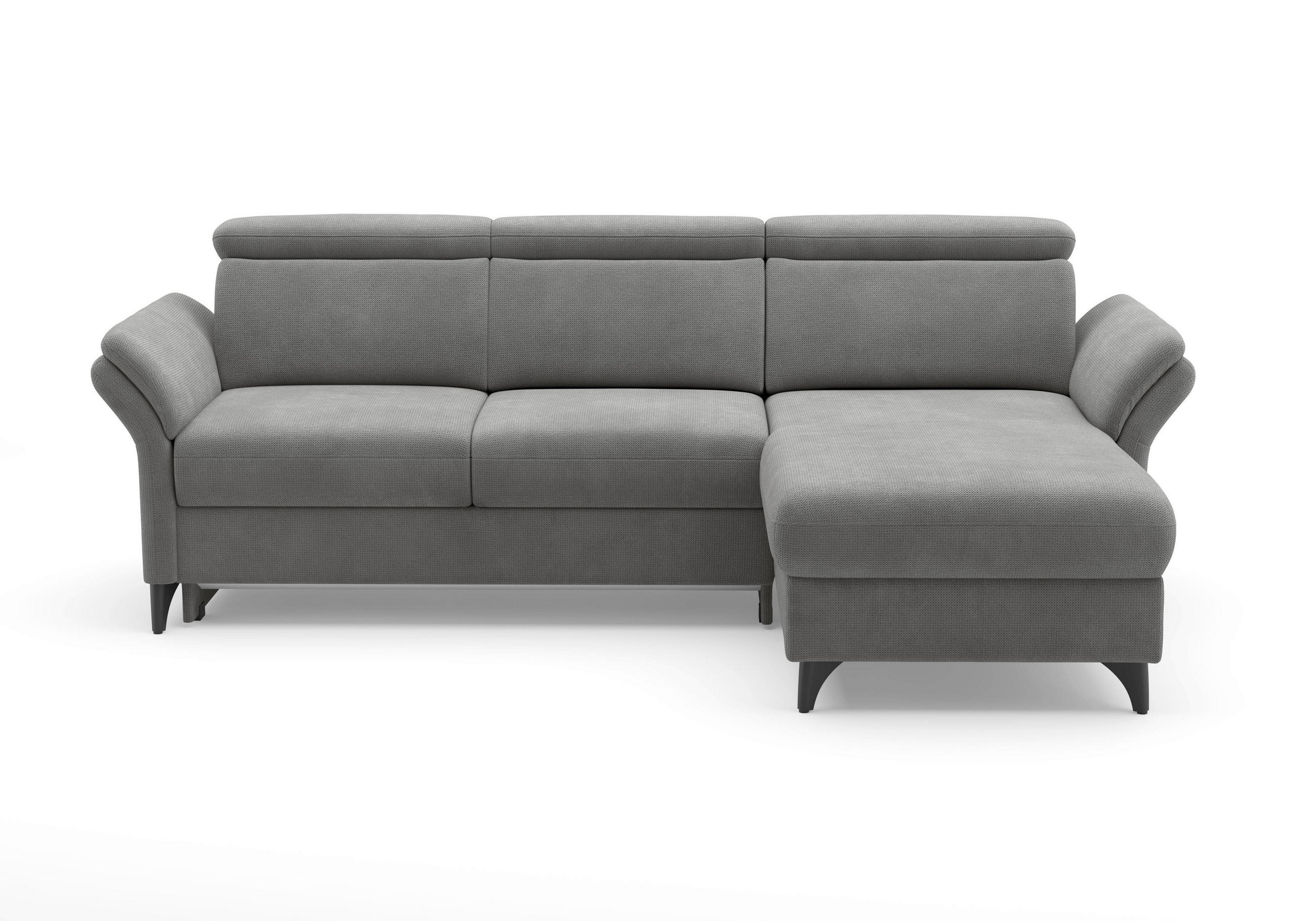 ECKSOFA Flachgewebe Grau  - Schwarz/Grau, Konventionell, Textil/Metall (253/166cm) - Sit & More
