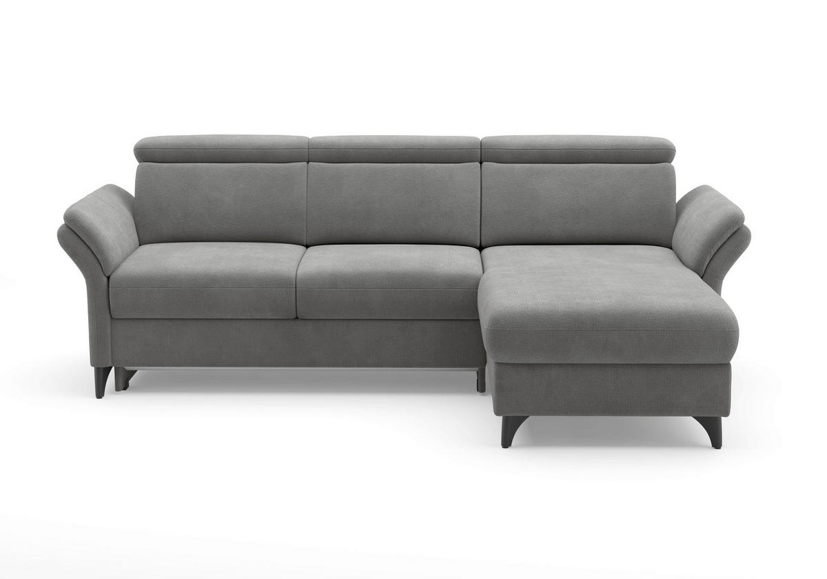 ECKSOFA Flachgewebe Grau  - Schwarz/Grau, Konventionell, Textil/Metall (253/166cm) - Sit & More