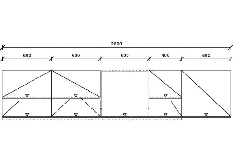 KÜCHENBLOCK 280 cm   in Eichefarben, Hellgrau, Dunkelgrün  - Dunkelgrün/Eichefarben, Basics, Holzwerkstoff/Metall (280cm) - Impuls