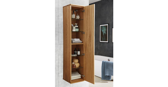 HOCHSCHRANK 35/165/37 cm - Eichefarben/Anthrazit, Design, Glas/Holz (35/165/37cm) - Dieter Knoll