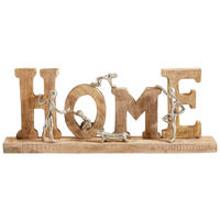 Inscripție Decorativă - culoare nichel/culoare natur, Natur, lemn/metal (59/23/8cm) - Ambia Home