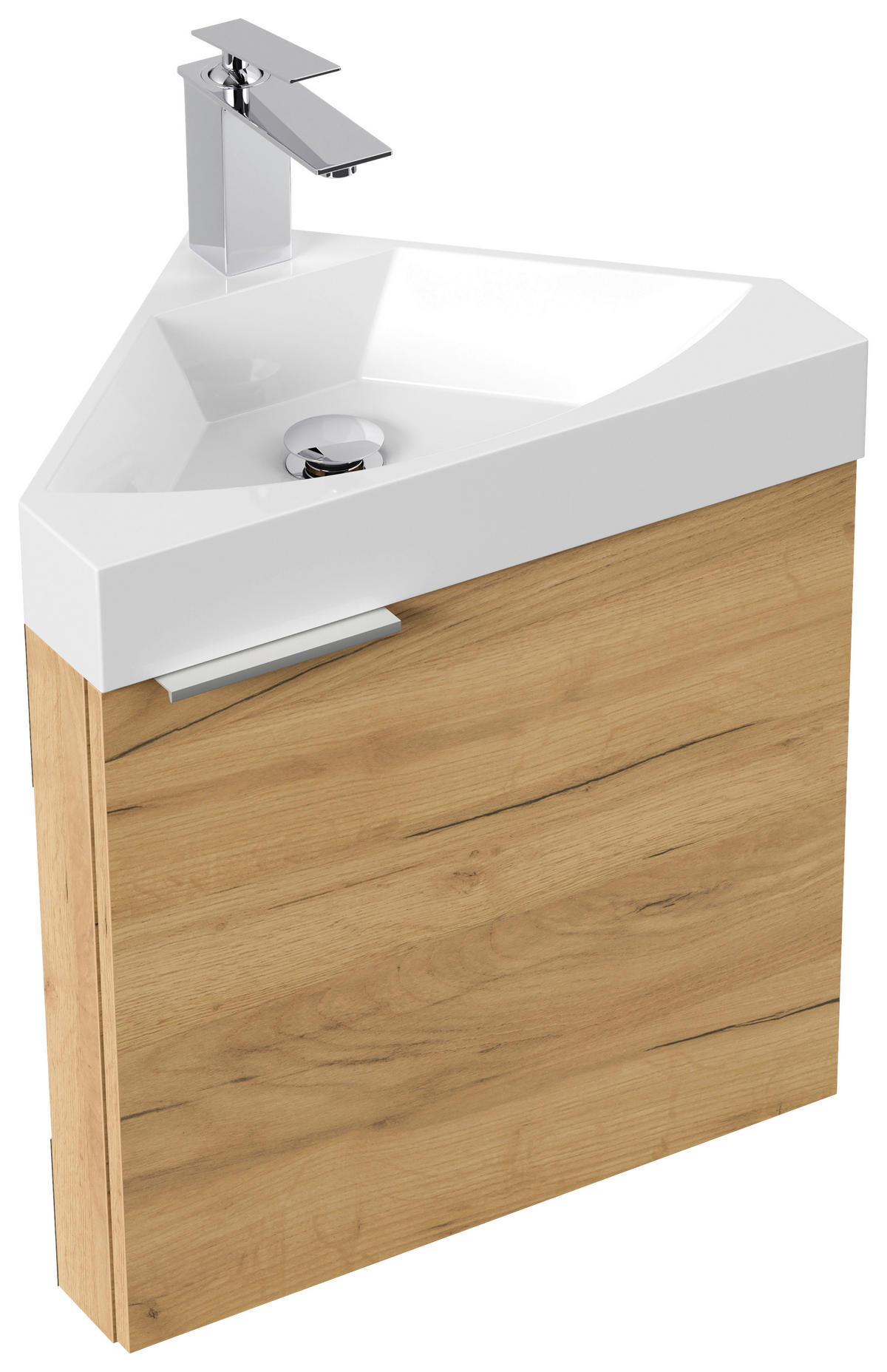 GÄSTEBAD 52,3 cm  - Eichefarben, MODERN, Holzwerkstoff/Stein (52,3cm) - MID.YOU