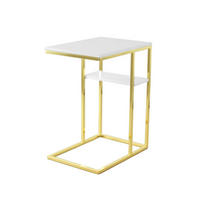 BEISTELLTISCH in Metall 48/35/62 cm  - Weiss/Goldfarben, Modern, Metall (48/35/62cm) - Kayoom