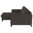 ECKSOFA in Flachgewebe, Leinenoptik Braun  - Schwarz/Braun, Design, Textil/Metall (170/242cm) - Xora