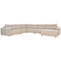 SOFFA i flatväv beige  - beige/svart, Klassisk, metall/trä (408/86/318cm) - Novel