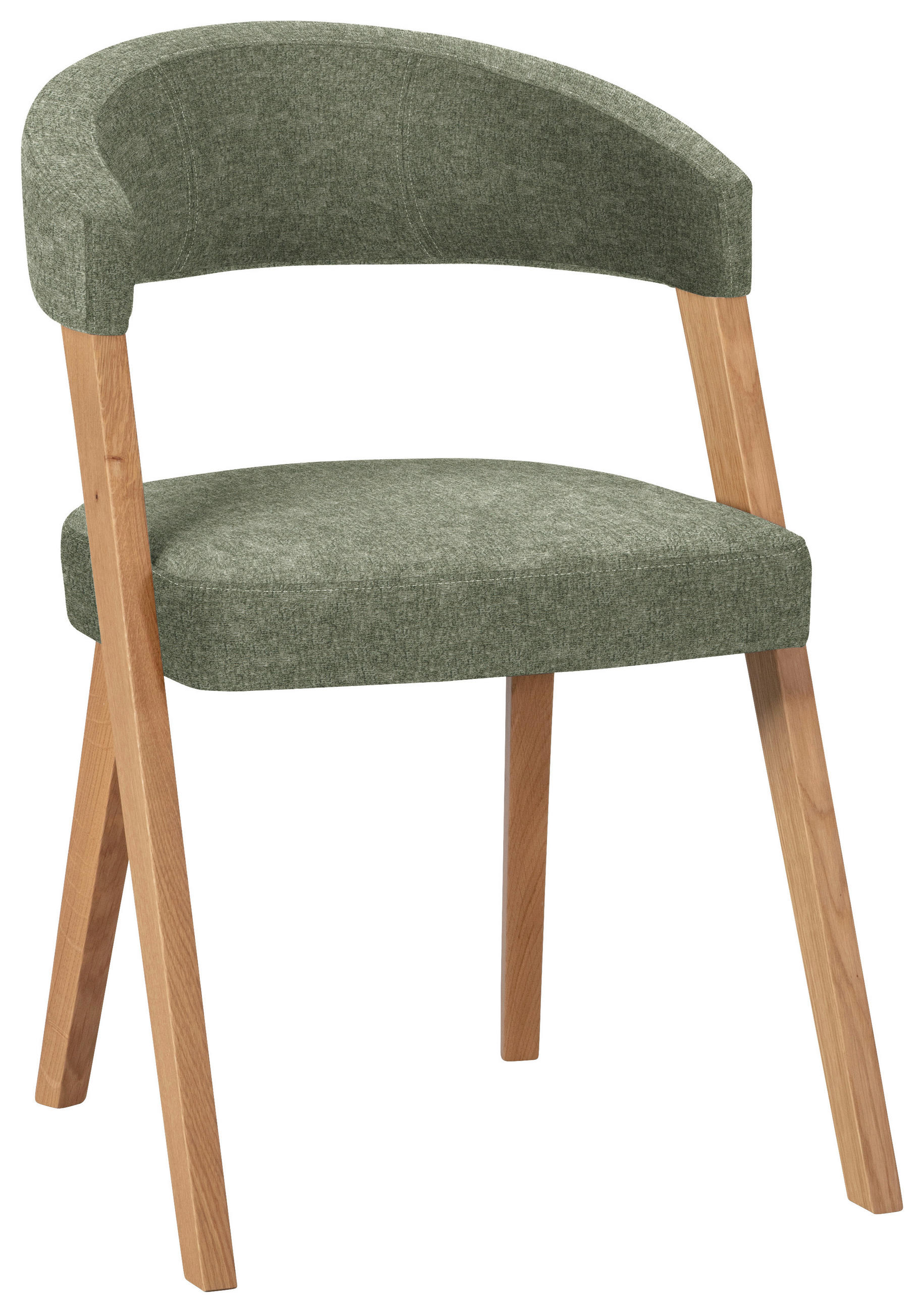 STUHL in Holz, Textil Grün, Wildeiche  - Wildeiche/Eichefarben, MODERN, Holz/Textil (56/81/66cm) - Venda
