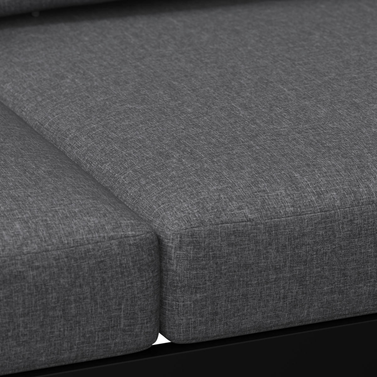 LOUNGESOFA  - Anthrazit/Teakfarben, MODERN, Holz/Metall (190/75.5/73cm) - Ambia Garden