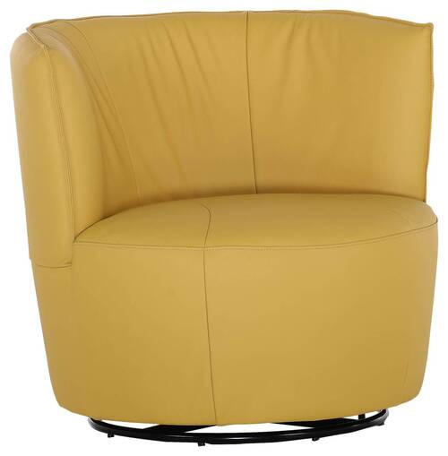 COCKTAILSESSEL Echtleder Gelb    - Gelb/Schwarz, Design, Leder (93/83/88cm)