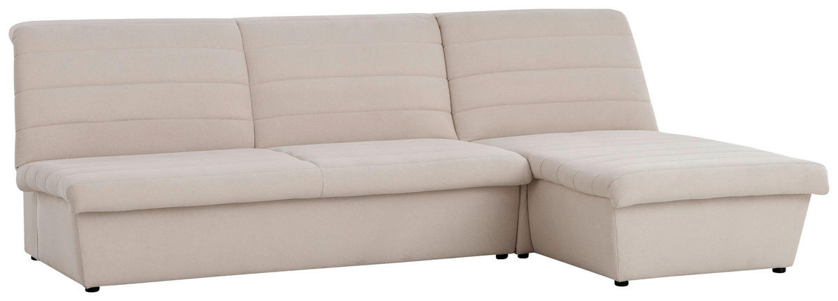 ECKSOFA in Webstoff Creme  274/168 cm  - Creme/Schwarz, Design, Kunststoff/Textil (274/168cm) - LOOKS by W.Joop