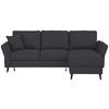 ECKSOFA in Velours Schwarz  - Schwarz, Konventionell, Holz/Textil (244/159cm) - Carryhome