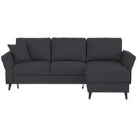 ECKSOFA in Velours Schwarz  - Schwarz, Konventionell, Holz/Textil (244/159cm) - Carryhome