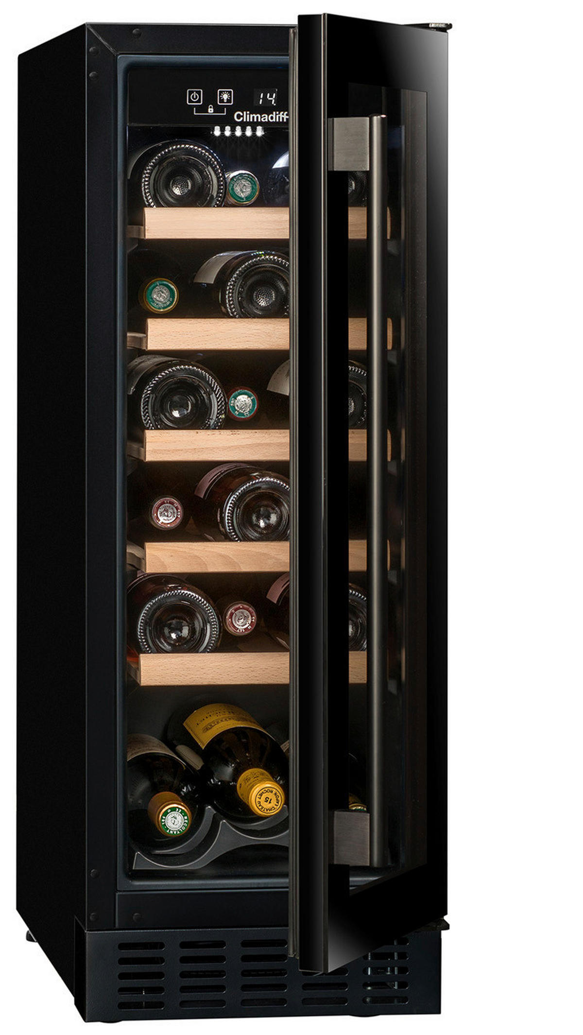 WEINKÜHLSCHRANK CBU20S2B  - Basics, Glas/Holz (29,5/82,0/57,0cm)