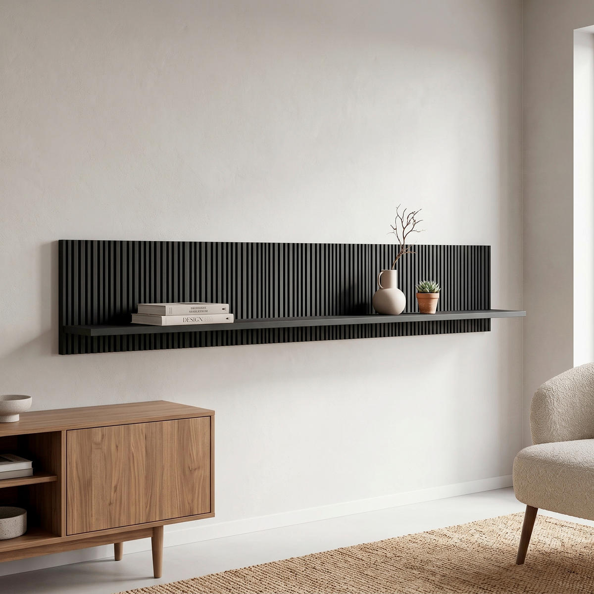 Dulap Înalt 35/195/30 cm  - cașmir/negru, Trend, metal/material pe bază de lemn (35/195/30cm) - Respekta