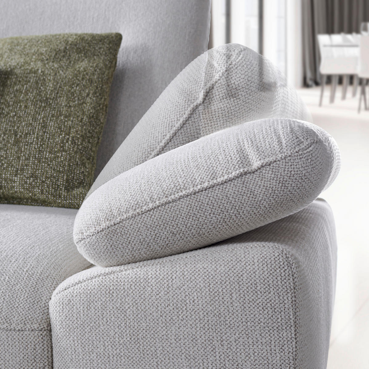 ECKSOFA in Chenille, Flachgewebe Grauweiss  - Schwarz/Grauweiss, Design, Textil/Metall (318/165cm) - Xora