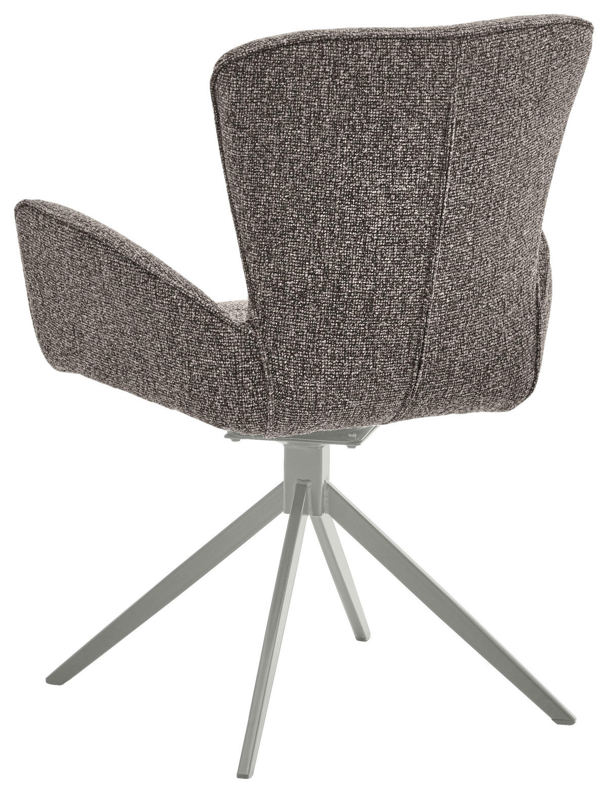 ARMLEHNSTUHL  in Eisen Jacquard, Flachgewebe  - Graubraun/Grau, Design, Textil/Metall (63/92/63cm) - Valdera