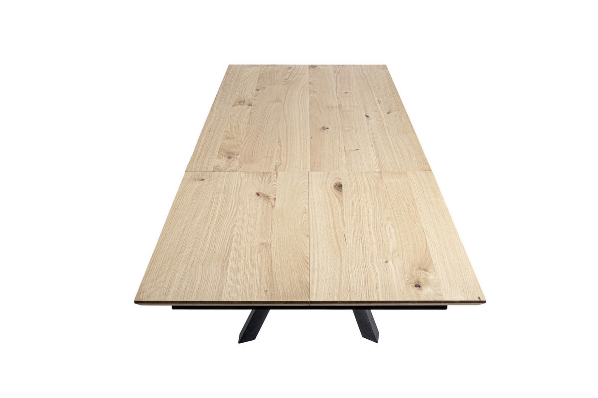 ESSTISCH in Holz, Metall, Holzwerkstoff 190-290/100/76 cm  - Eichefarben/Schwarz, MODERN, Holz/Holzwerkstoff (190-290/100/76cm) - Valnatura