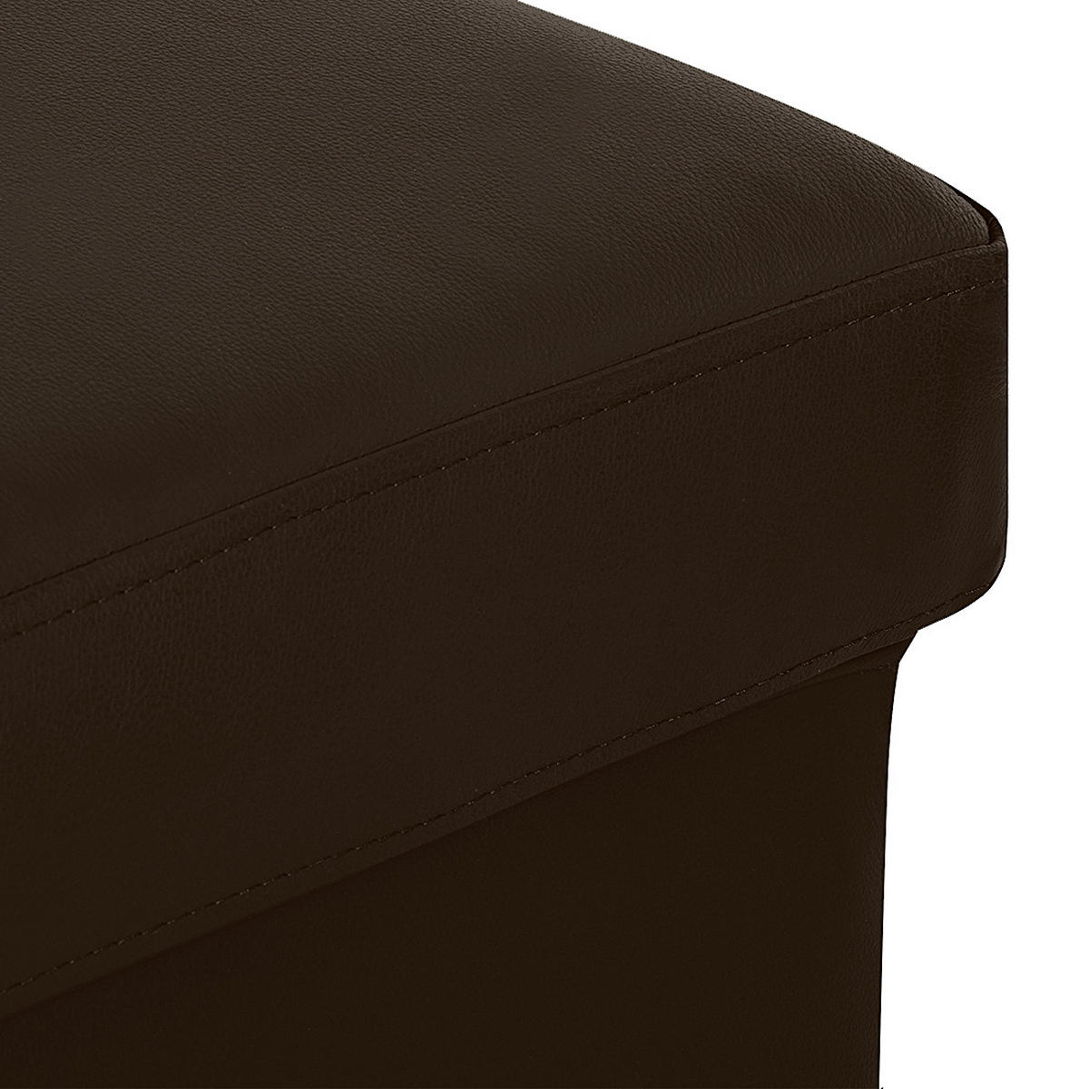HOCKER in Leder Dunkelbraun  - Chromfarben/Dunkelbraun, Design, Leder/Metall (91/44/57cm) - Livetastic