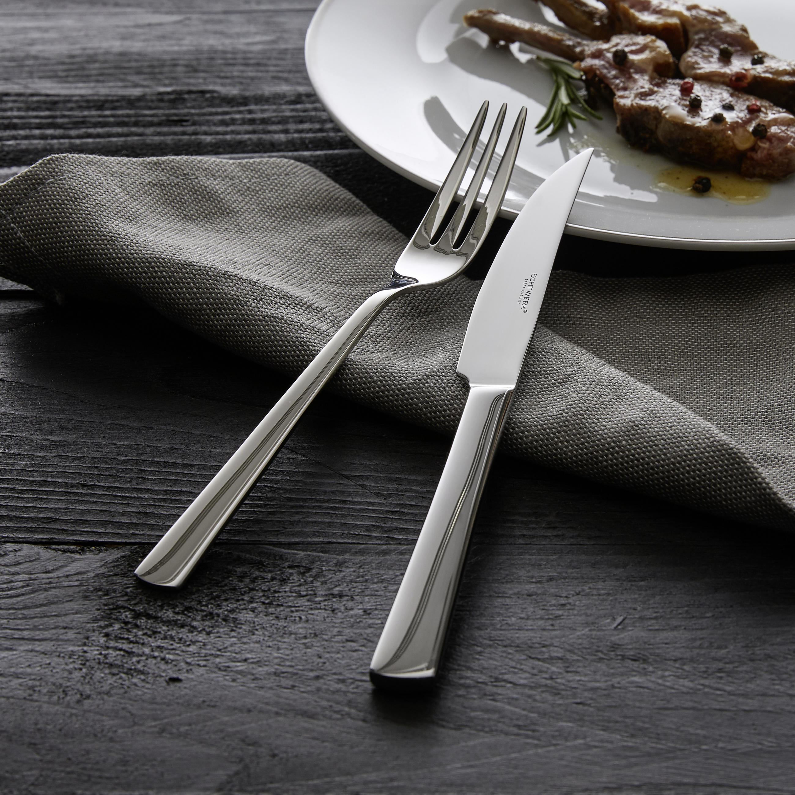 STEAKBESTECK 12-teilig  - Edelstahlfarben, Trend, Metall - Echtwerk