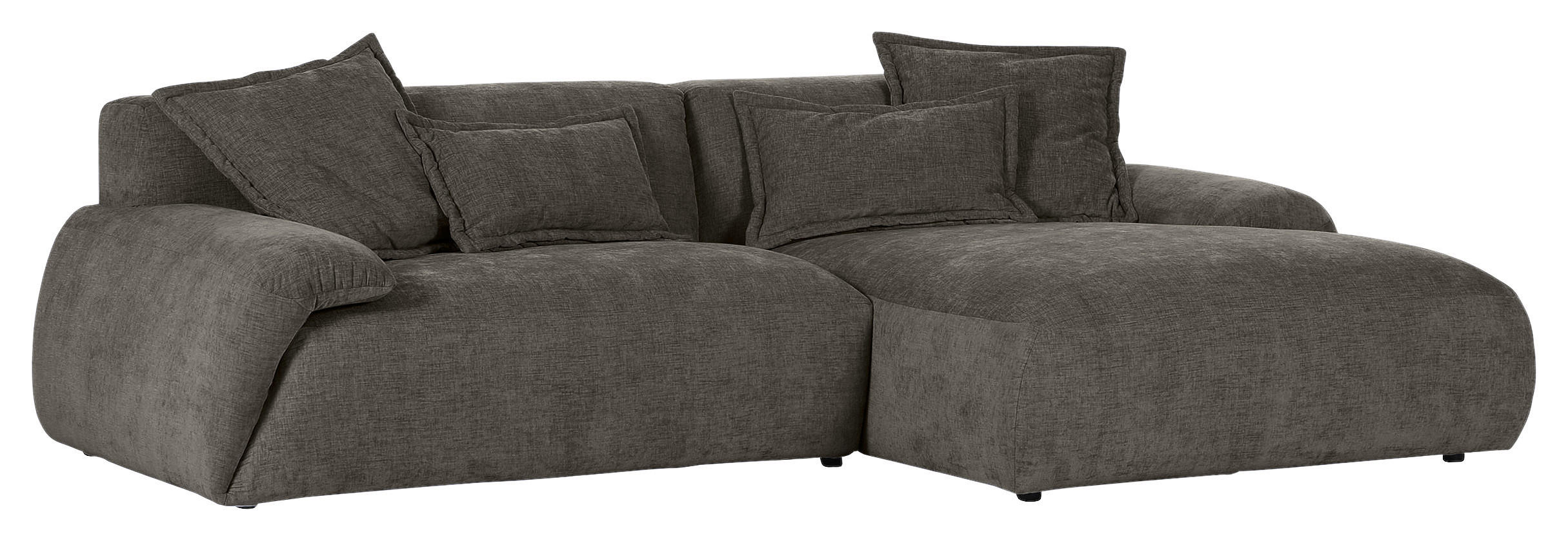 ECKSOFA in Flachgewebe Dunkelgrau  - Dunkelgrau/Schwarz, Konventionell, Kunststoff/Textil (274/174cm) - Carryhome